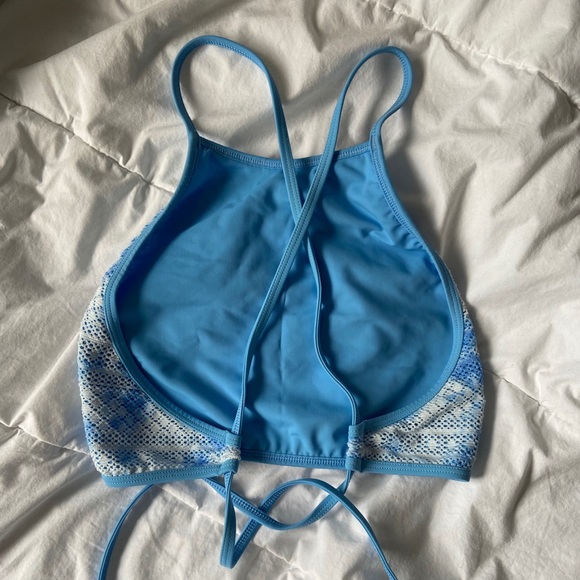 Aerie blue halter bathing suit top - Picture 3 of 4